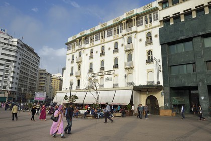 Morocco, Casablanca, United Nations square (place des Nations-Unies), Hotel Excelsior, architect Hippolyte-Joseph Delaporte (built 1914-1916)