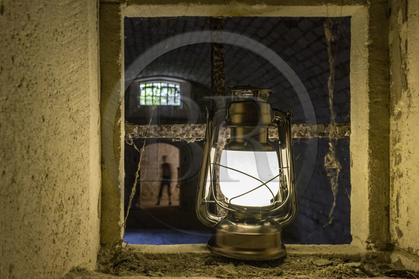 France, Charente-Maritime (17), Port-des-Barques, Ile Madame, le fort construit en 1703, la chambre des lanternes dans la gaine d'assèchement de la poudrière