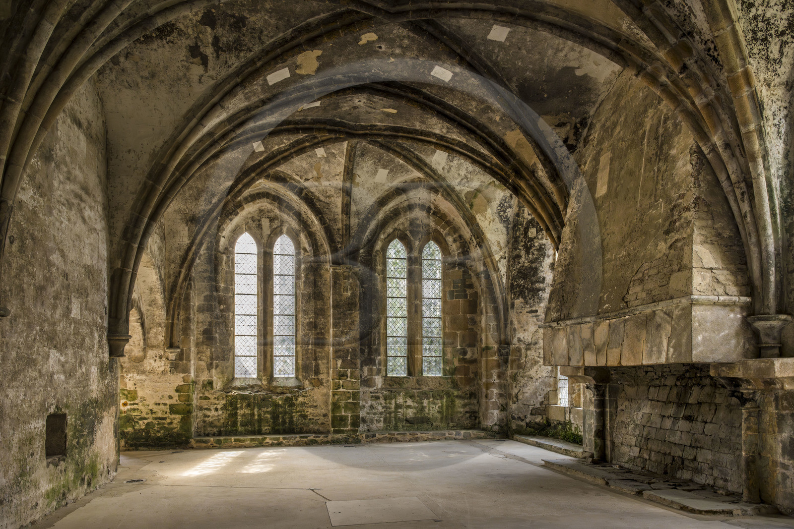France, Côtes d'Armor (22), Paimpol, abbaye de Beauport du XIIIème siècle, la salle au Duc