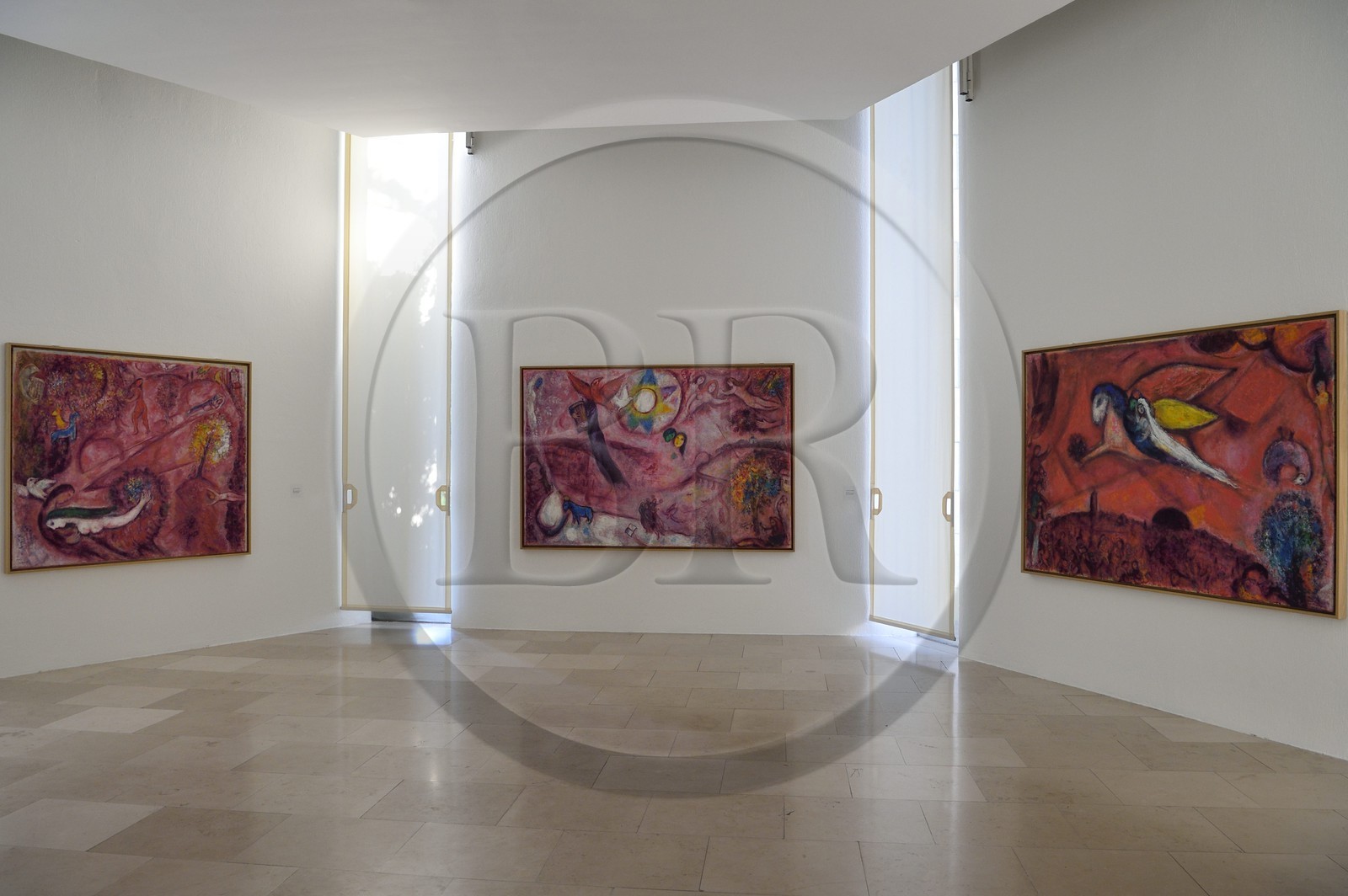 France, Alpes-Maritimes (06), Nice, musée national Marc Chagall de architecte André Hermant et créé à l'initiative d'André Malraux, salle des cinq tableaux du Cantique des Cantiques