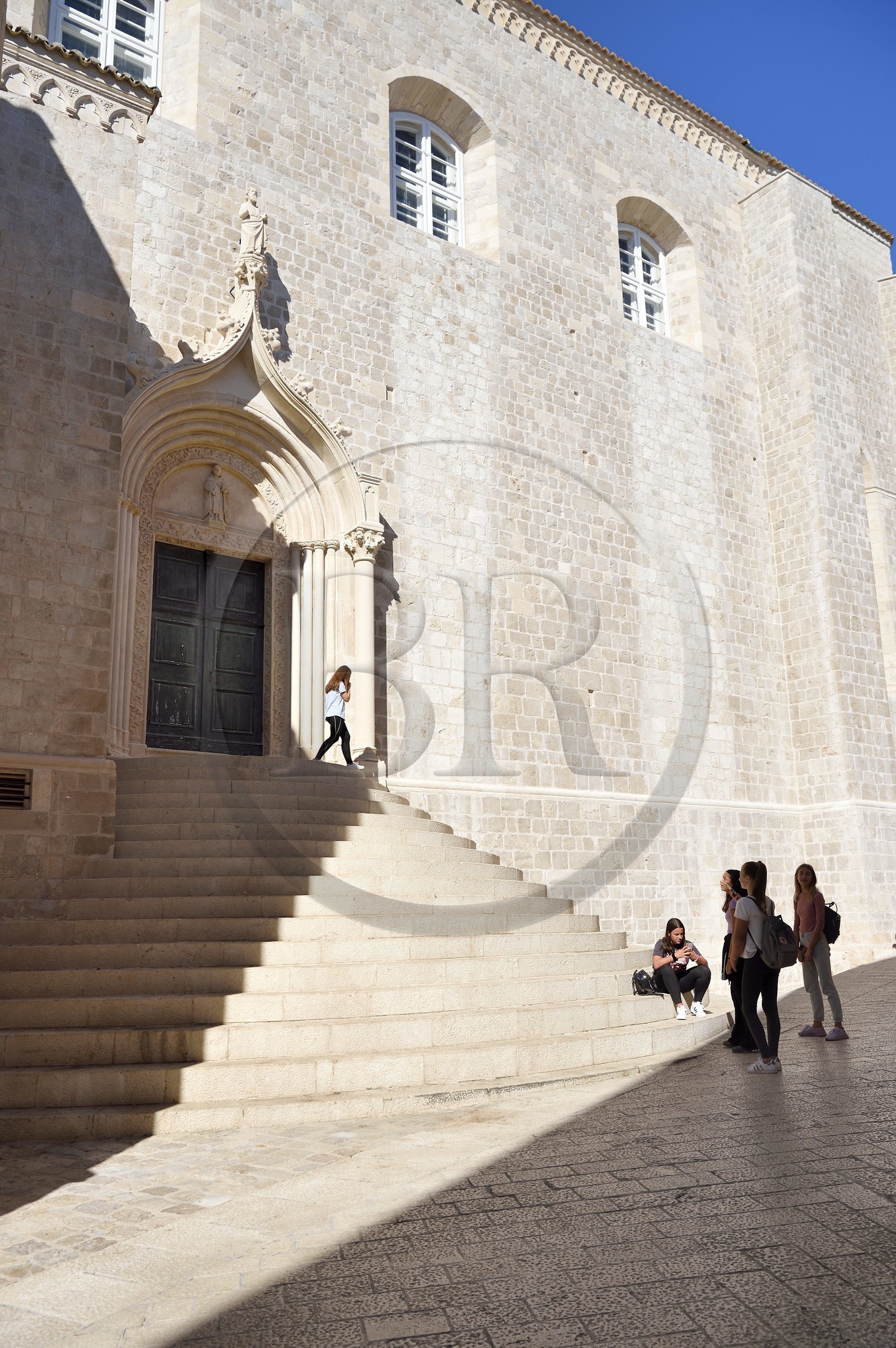 Croatia, Dalmatia, Dalmatian coast, Dubrovnik, Historic Centre listed as World Heritage by UNESCO, stairs of the Dominican convent (Dominikanski samostan)