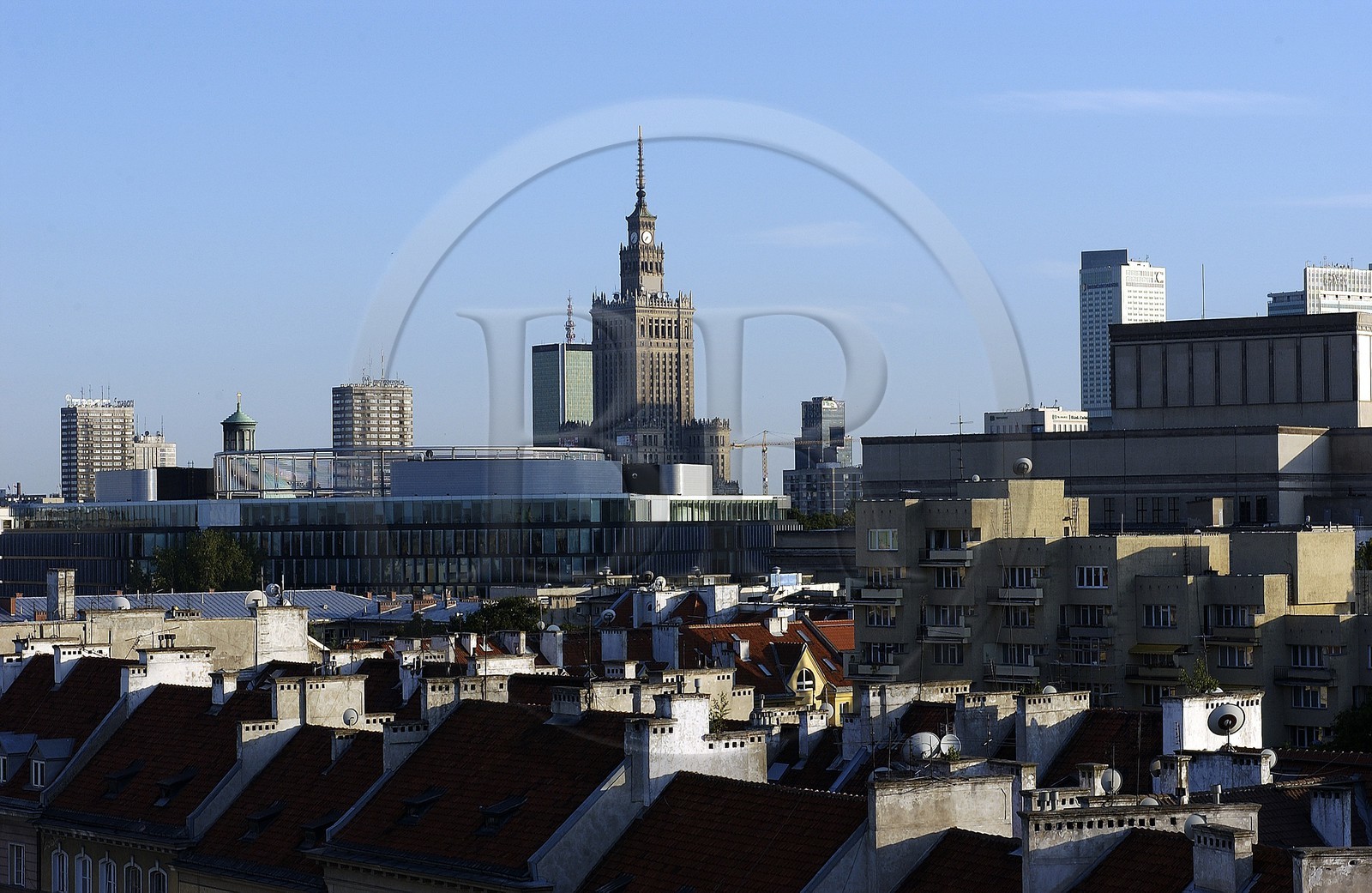 Poland, Warsaw, the Palace of Culture and Science (Soviet) dominates the modern city, is partly on the former Jewish ghetto