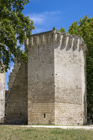 France, Bouches-du-Rhône (13), Arles, les remparts médiévaux à l'angle du boulevard Georges Clemenceau