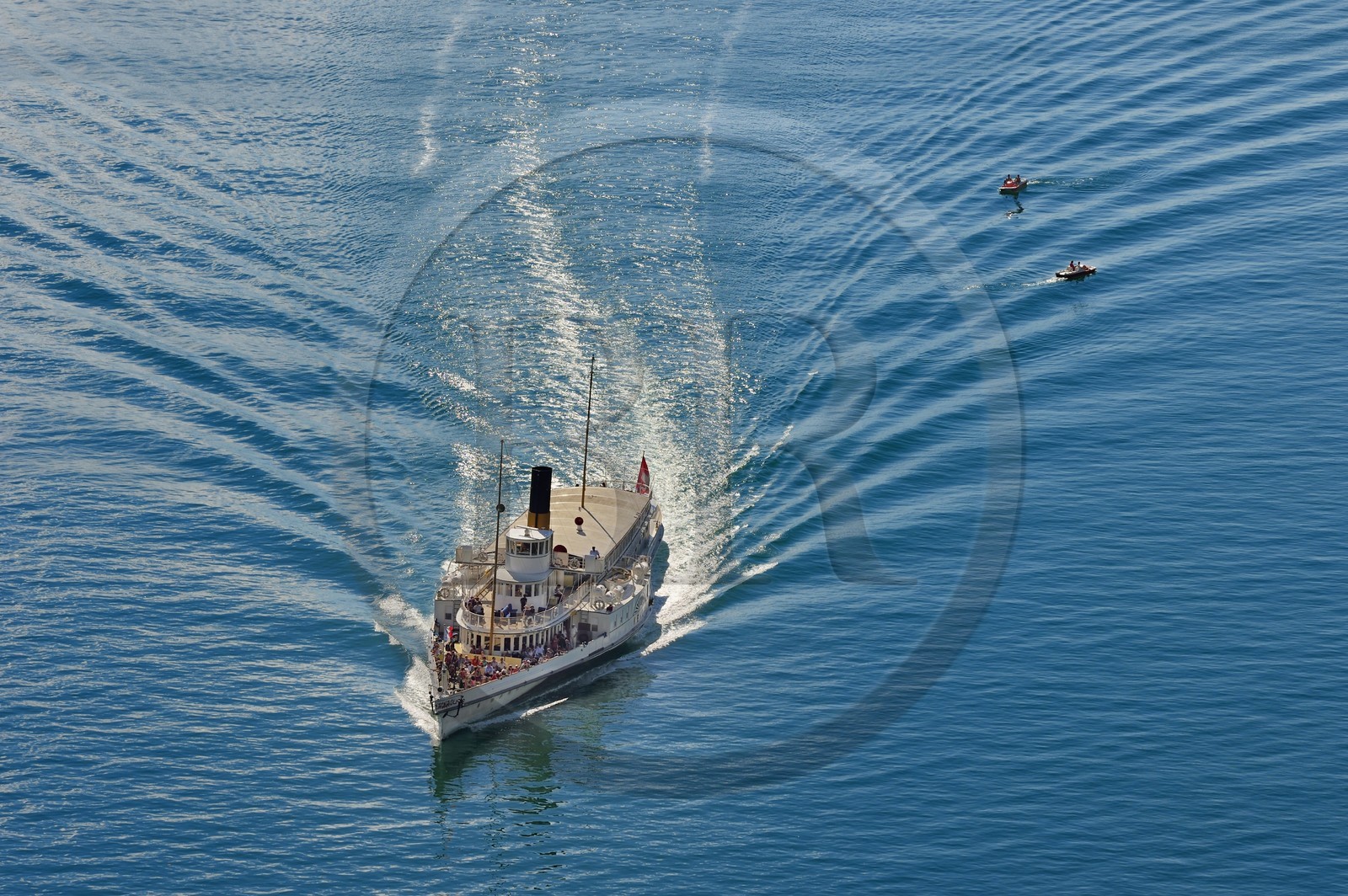 Suisse, Canton de Vaud, Montreux, le bateau à roues à aubes Vevey (1907) de la Compagnie générale de navigation sur le lac Léman (CGN)