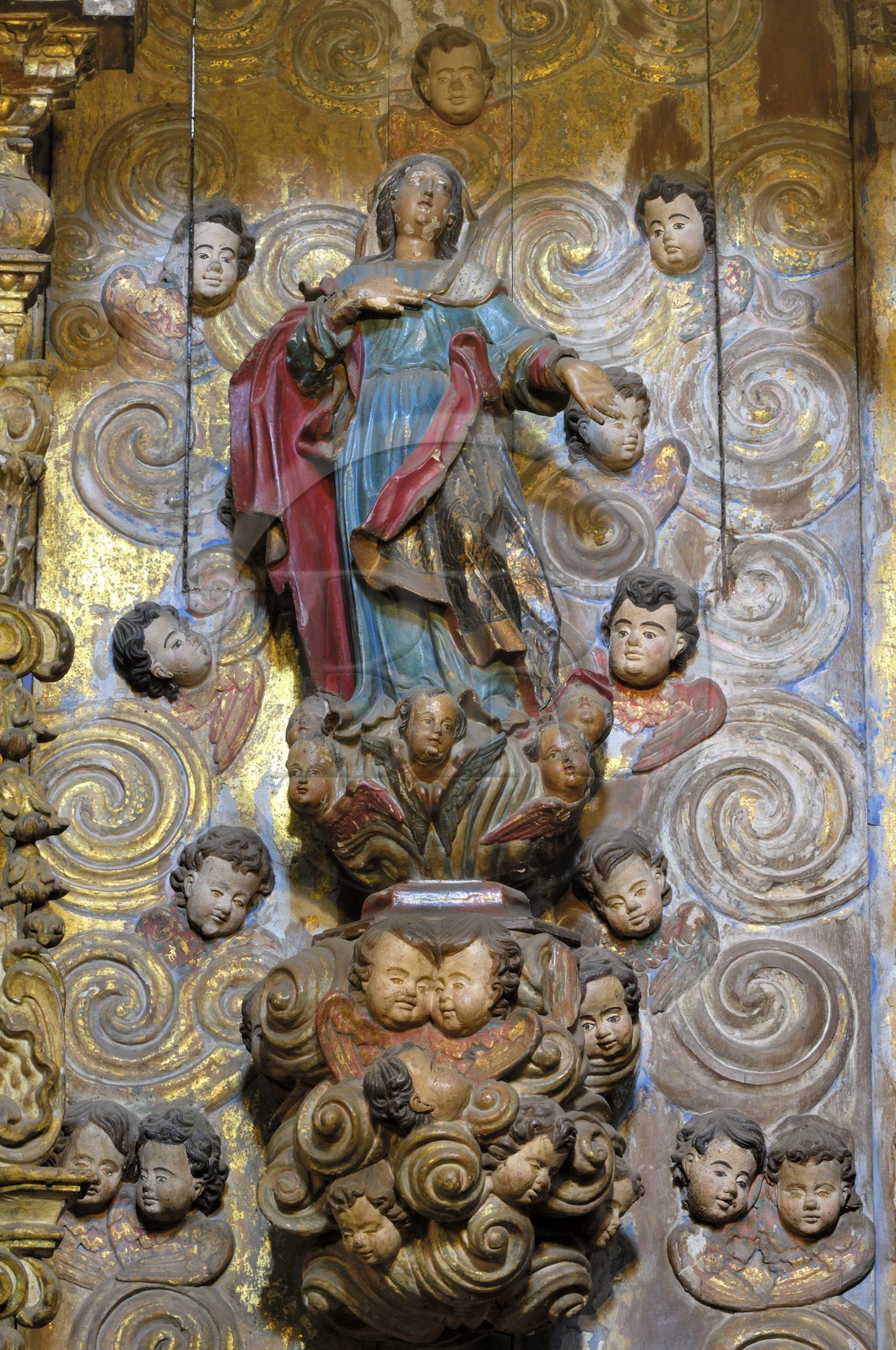 Brésil, Etat du Minas Gerais, ville de Ouro Preto, centre historique classé Patrimoine Mondial de l 'UNESCO, igreja Nossa Senohora da Conceiçao, église Notre-Dame de la Conception, statue de Notre-Dame de l'Assomption (Route de l'or, Estrada Real)