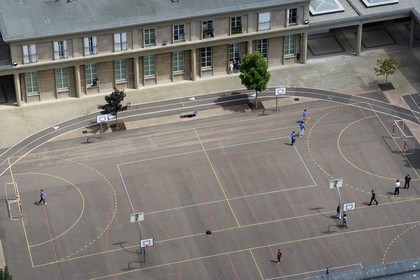 France, Seine Maritime, Le Havre, Downtown rebuilt by Auguste Perret listed as World Heritage by UNESCO, Perret style school