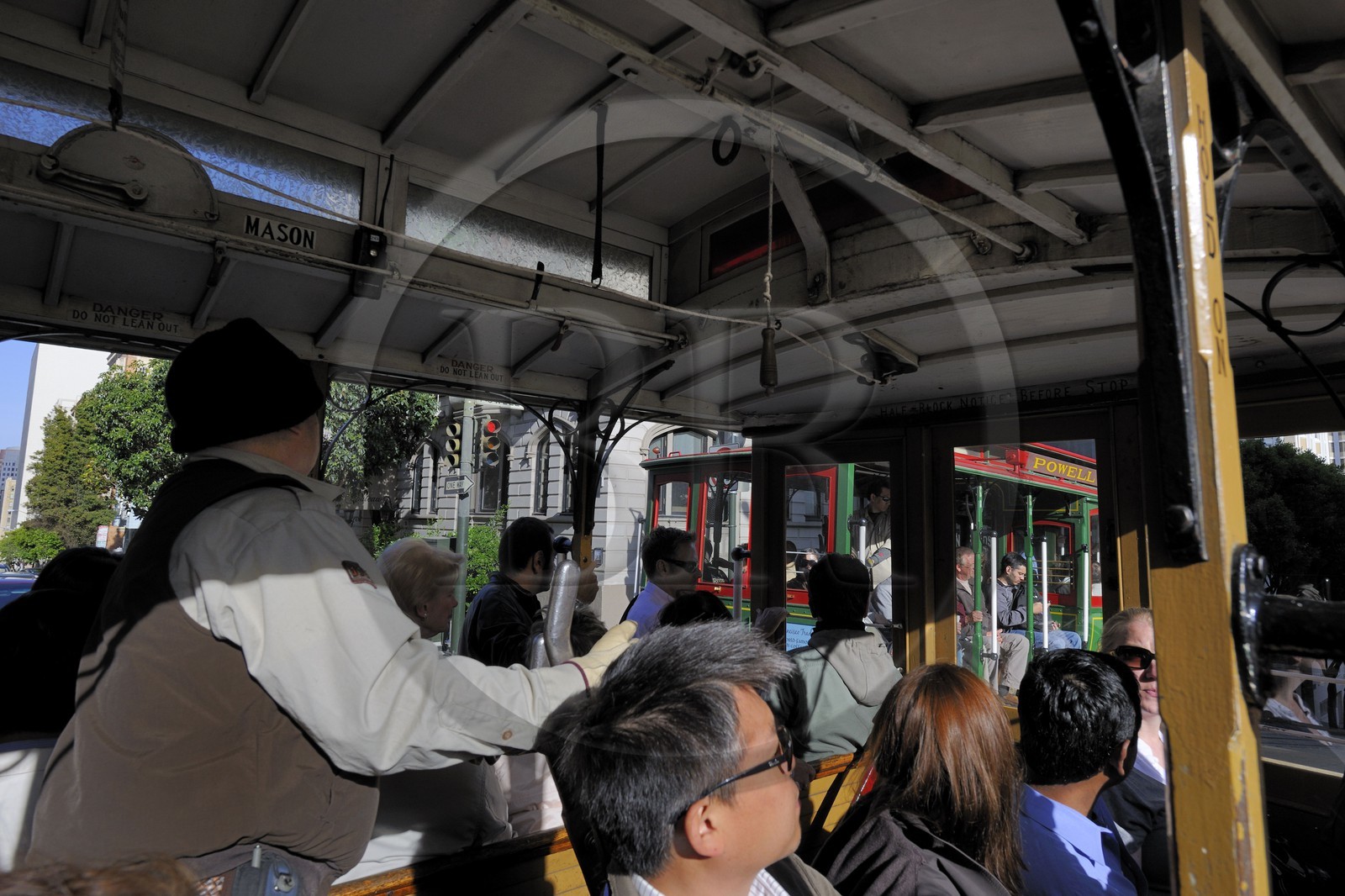 Etats-Unis, Californie, San Francisco, à l'intérieur du Cable car