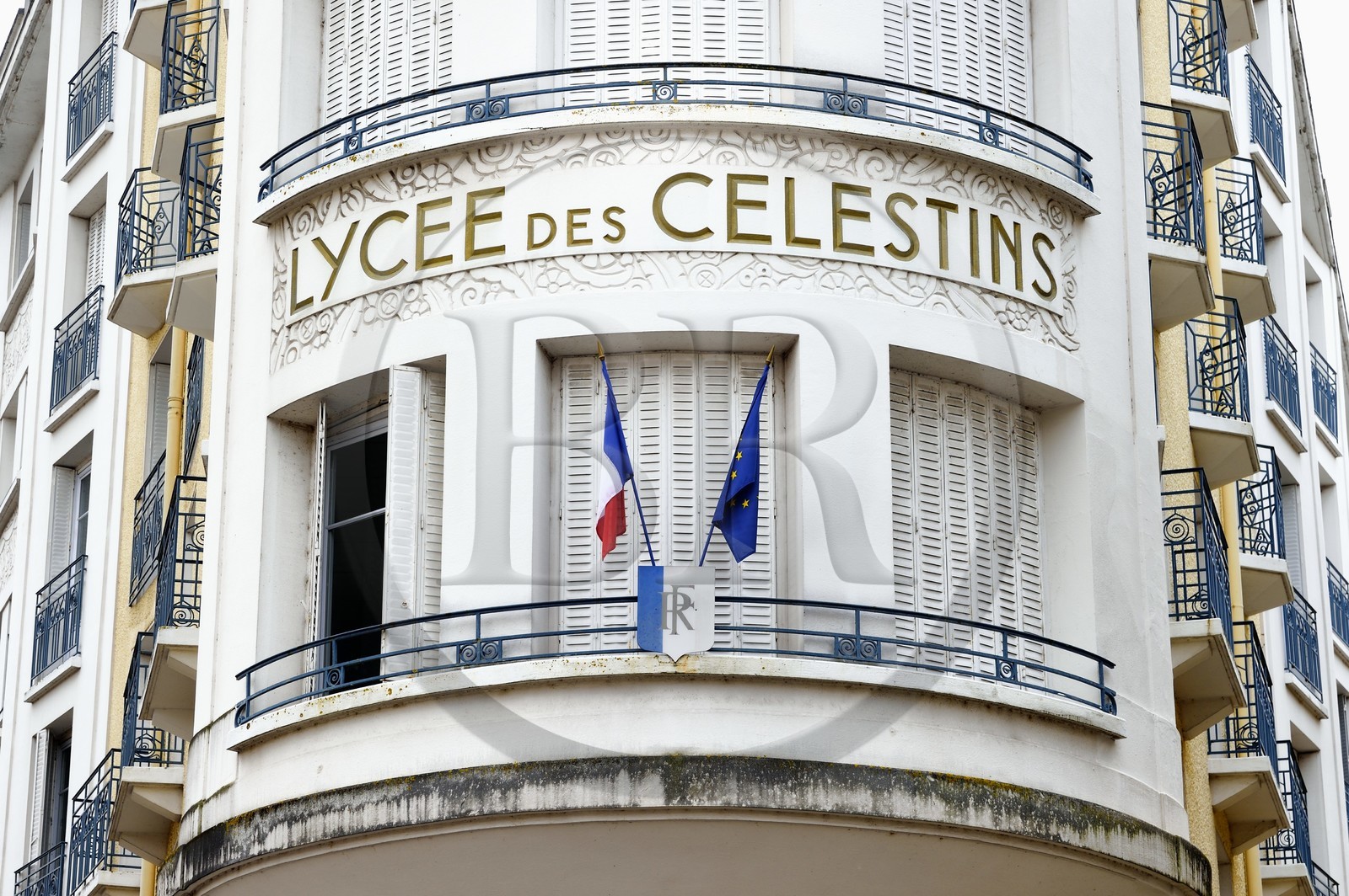 France, Allier (03), Vichy, the former Hotel des Célestins, now Lycée des Célestins, in the shape of a liner and in Art Deco style