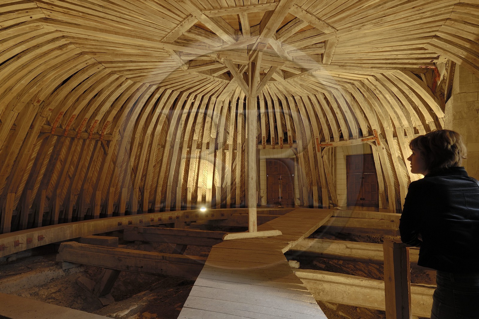France, Loir et Cher (41), Vallée de la Loire classée Patrimoine Mondial de l' UNESCO, château de Chambord, charpente des combles de la chapelle