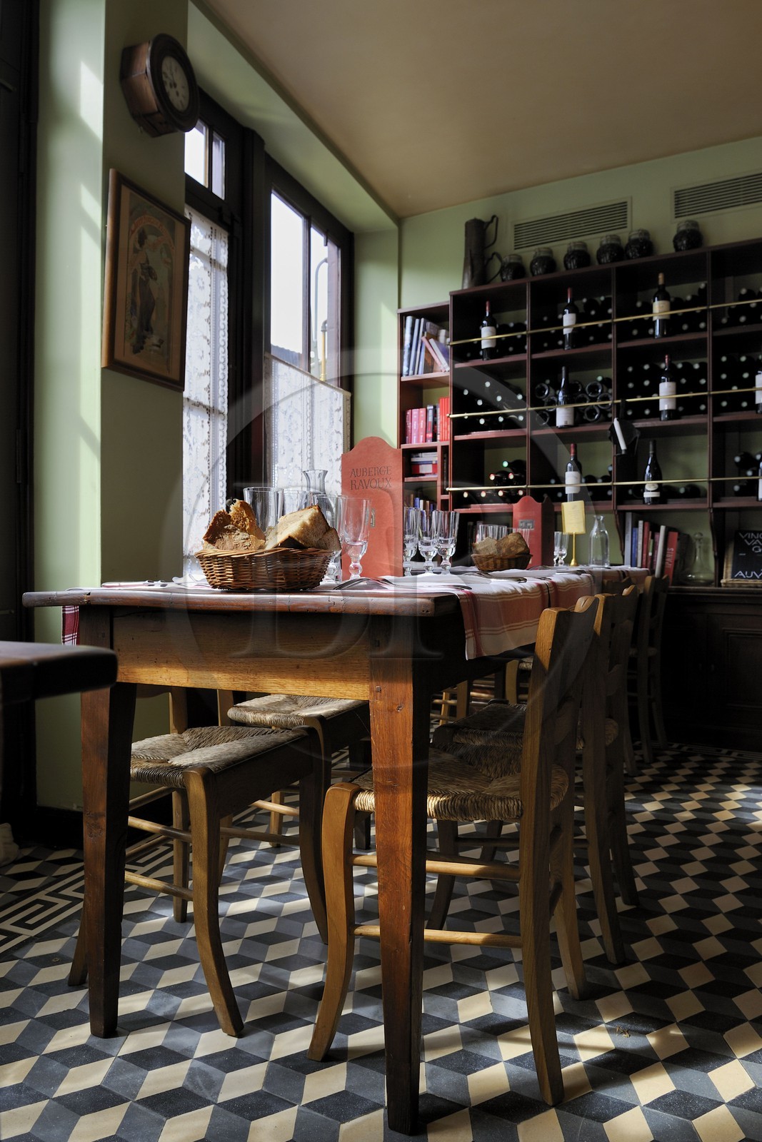 France, Val-d'Oise (95), parc naturel régional du Vexin français, Auvers-sur-Oise, auberge Ravoux où Van Gogh logea avant sa mort, la salle de restaurant du rez-de-chaussée