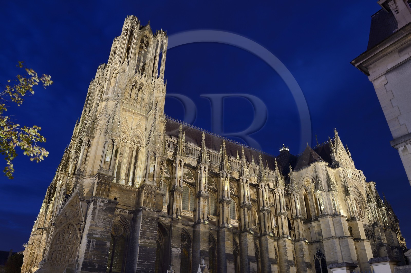 France, Marne, Reims, the south facade of Notre-Dame de Reims cathedral, listed as World Heritage by UNESCO