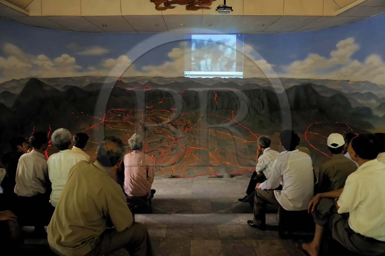 Vietnam, Hanoï, le musée de l'armée, maquette didactique de la bataille de Dien Bien Phu