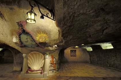 France, Indre et Loire (37), Chinon, les Caves Painctes, confrérie des bons entonneurs rabelaisiens lors du Chapitre de la Fleur