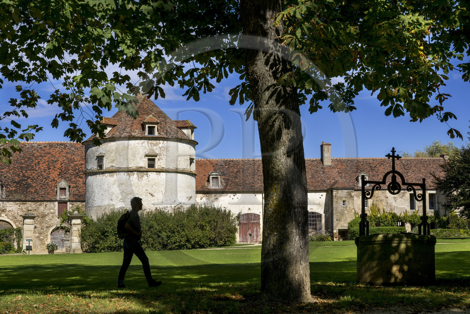 France, Côte-d'Or (21), Epoisses, le château d'Epoisses, colombier du XVIIe siècle et les communs