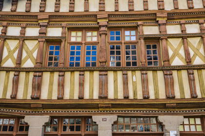 France, Côtes-d'Armor, Tréguier, birthplace of the writer Ernest Renan, half-timbered house dating from the 16th century, now the Ernest-Renan museum