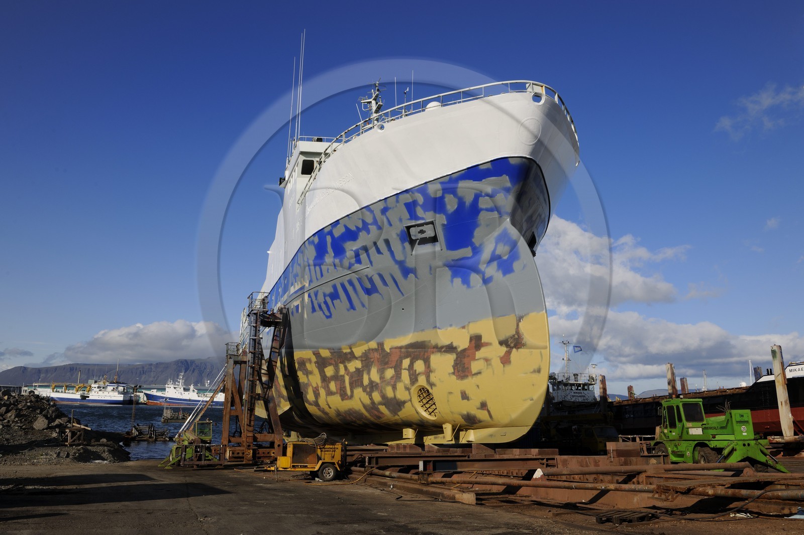 Iceland, Reykjavik, shipyard at the port