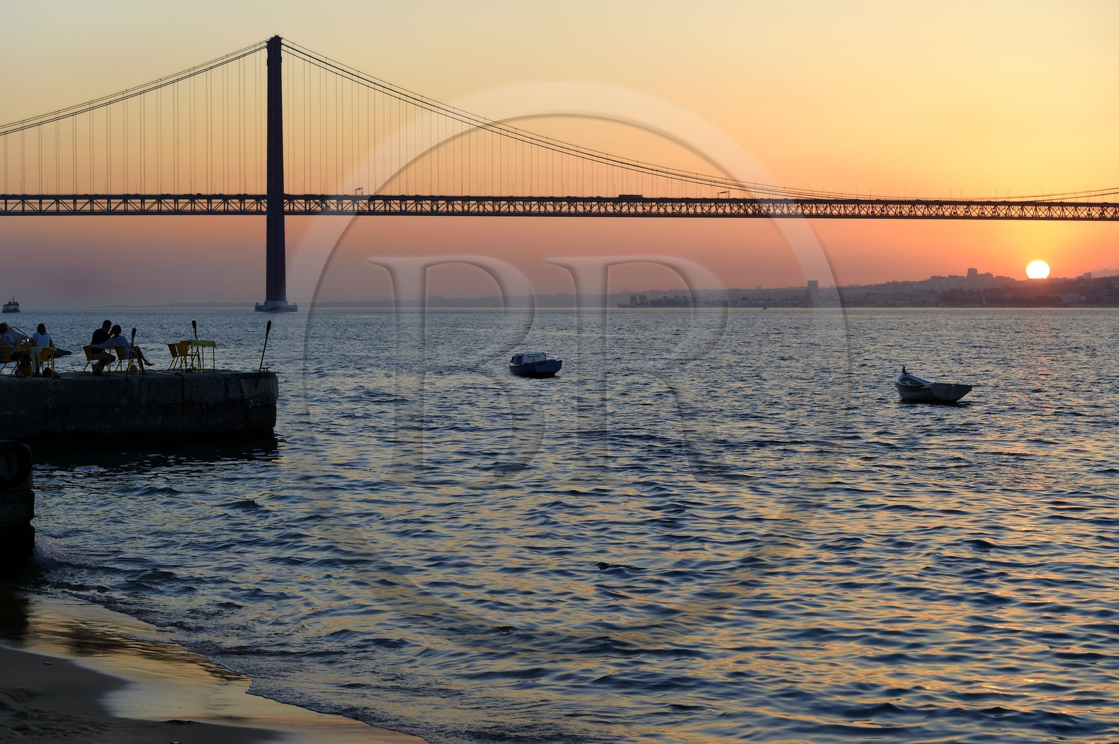 Portugal, Lisbon region, municipality of Almada located on Southern bank of Tagus river at Ponto Final, 25 de Abril bridge