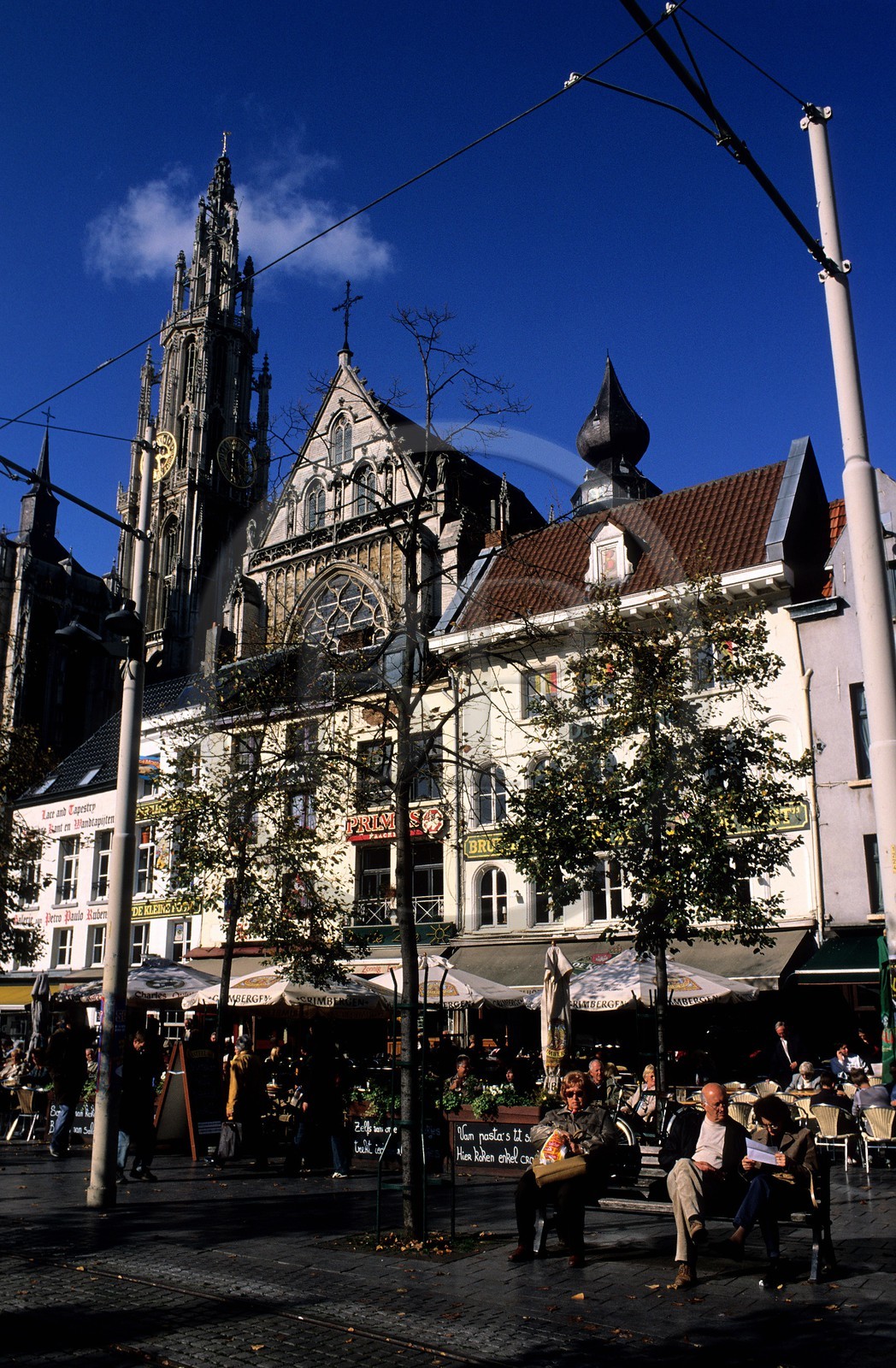 Belgium, Flanders, Antwerp (Antwerpen), the Groenplaats next to the Cathedral