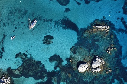 France, Corse du Sud, Bonifacio, Lavezzi Islands Nature Reserve (aerial view)