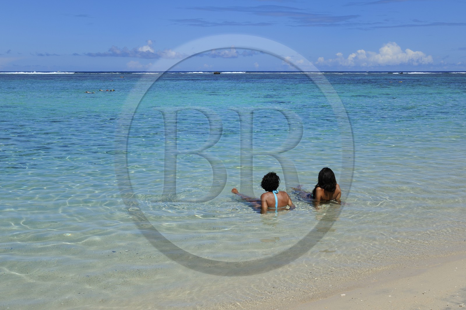 France, île de la Réunion, la Cote Ouest, plage du lagon de Saint-Gilles-Les-Bains à l'Ermitage-les-Bains