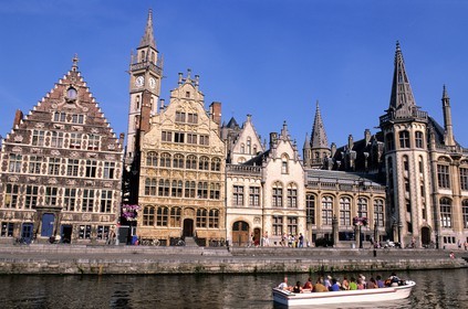 Belgium, Flanders, Gand (Gent), the herbs embankment (graslei)