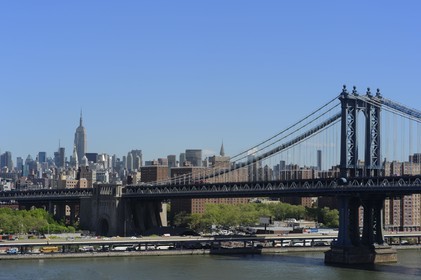 Etats-Unis, New York, Manhattan, Manhattan Bridge et Empire State Building