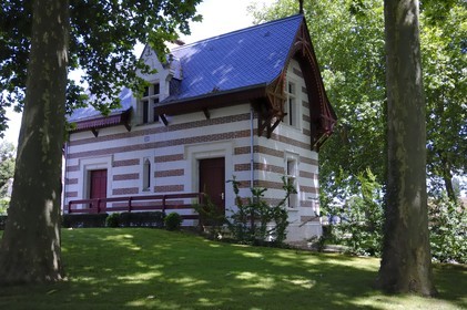 France, Indre-et-Loire (37), château de Chenonceau, ancienne petite gare à l'extérieur du domaine