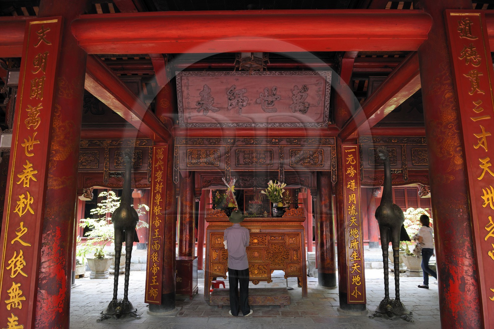 Vietnam, Hanoï, temple Van Mieu (temple de la Littérature) dédié à Confucius construit en 1070