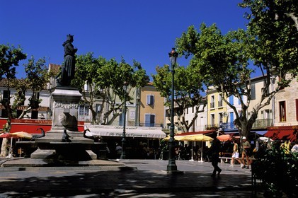France, Gard, town of Aigues-Mortes, Saint Louis square