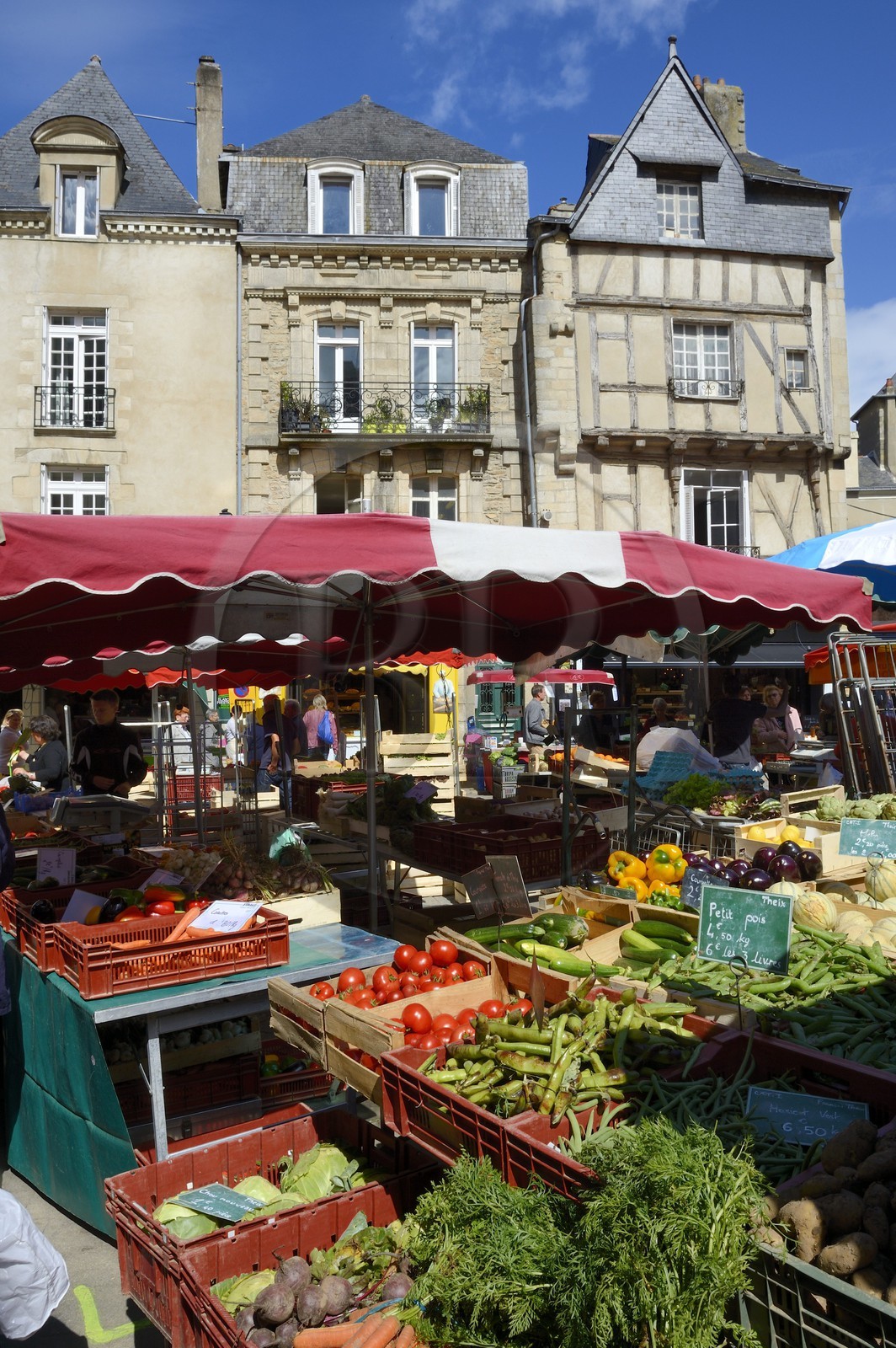 France, Morbihan (56), Golfe du Morbihan, Vannes, jour de marché sur la place du Poid Public