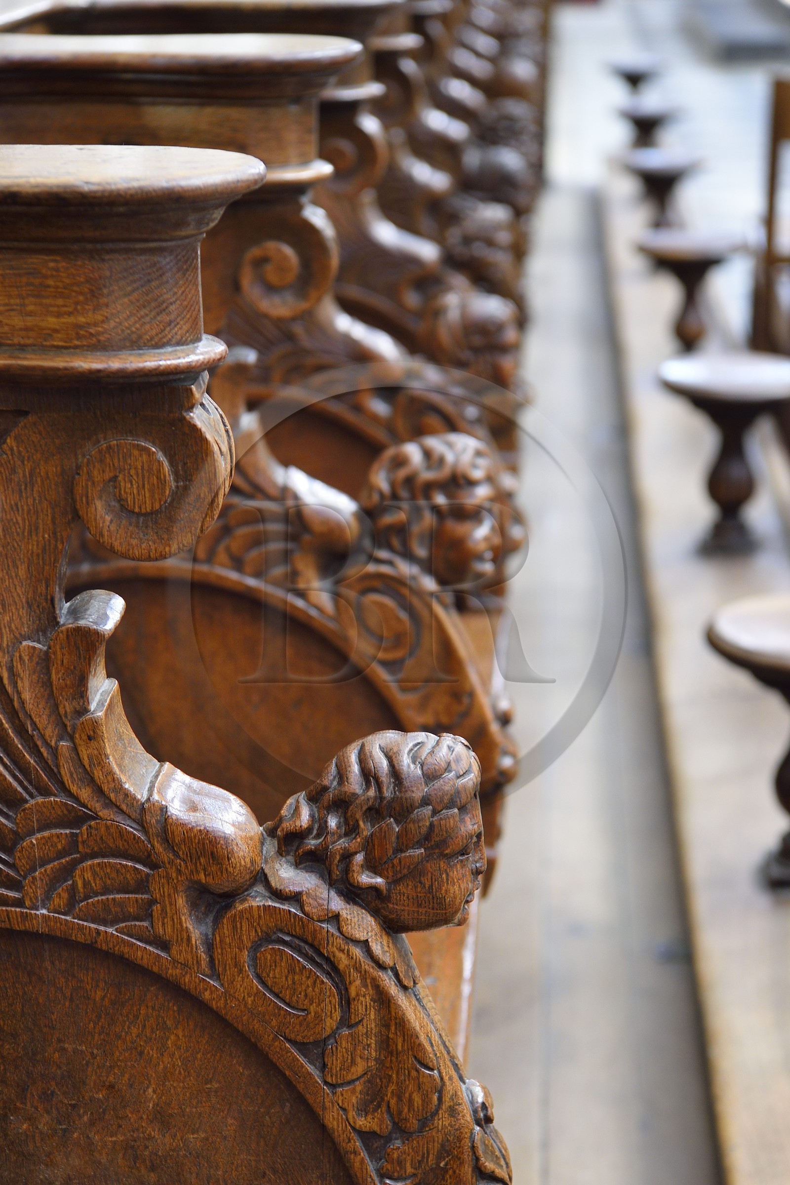 France, Calvados, Caen, the Abbaye aux Hommes (Men's Abbey), the Saint-Etienne church, the choir stalls