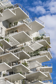 France, Herault, Montpellier, Richter district, the banks of the Lez river, L'Arbre Blanc, building designed by the Japanese architect Sou Foujimoto and the French architects Nicolas Laisne et Manal Rachdi