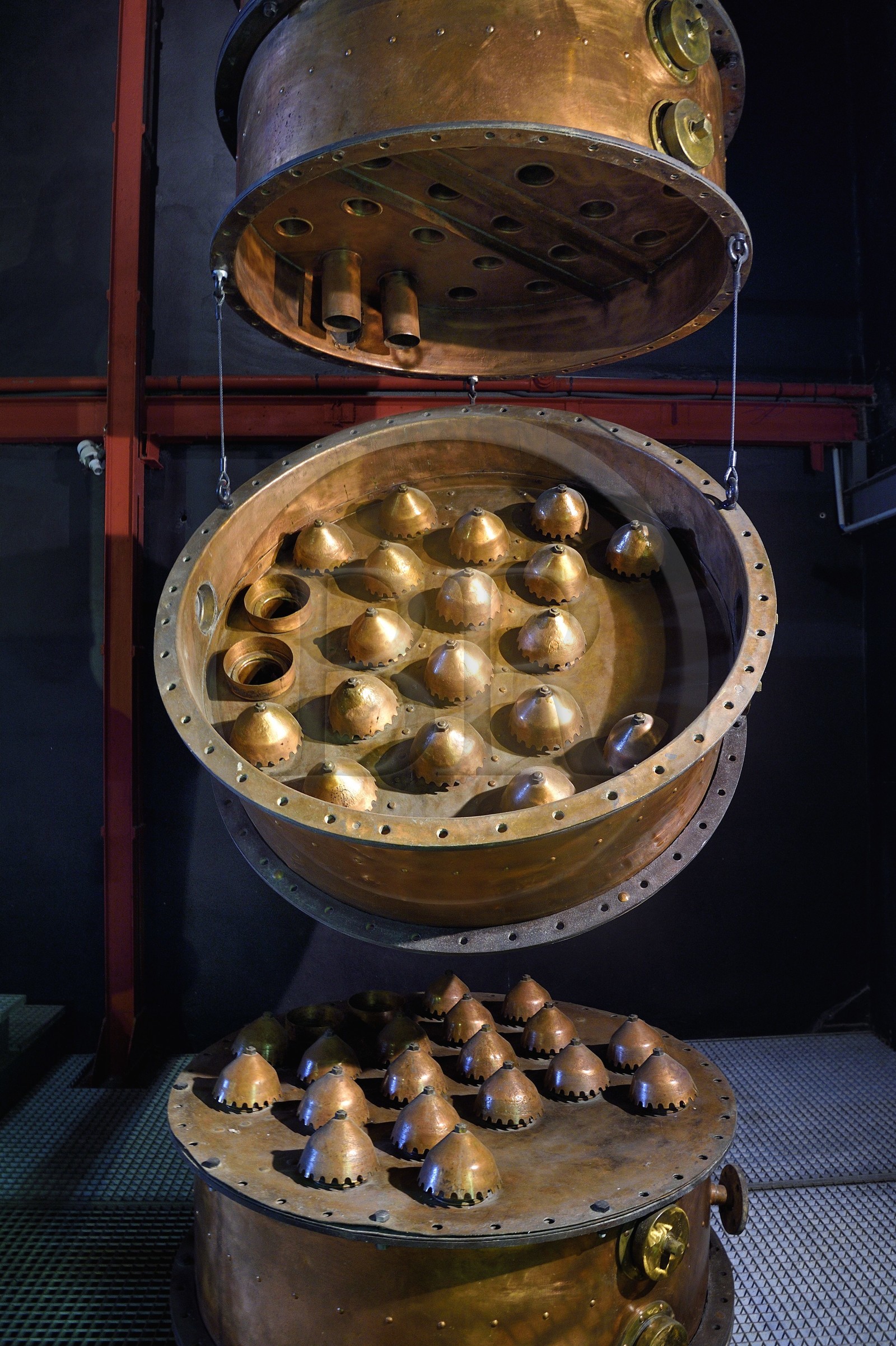 France, Reunion island (French overseas department), Saint Pierre, estate of the Isautier distillery, museum of the Rum Saga, distillation column that replaces the still