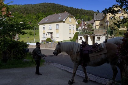 France, Bas-Rhin (67), Wangenbourg-Engenthal, le colonel De Gaulle a vécu durant huit mois dans cette maison de septembre 1939 à mai 1940