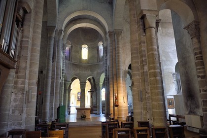 France, Allier (03), former province of Bourbonnais, Chantelle, 12th century Romanesque church of the  Saint-Vincent Benedictine abbey, way of Saint-Jacques de Compostelle