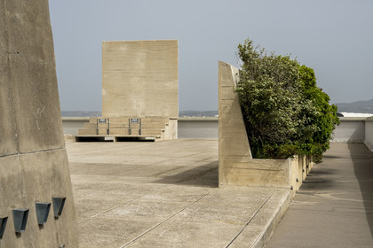 France, Bouches-du-Rhône (13), Marseille, oeuvre architecturale de Le Corbusier, classée Patrimoine Mondial de l'UNESCO, la Cité Radieuse par l'architecte Le Corbusier, toit-terrasse