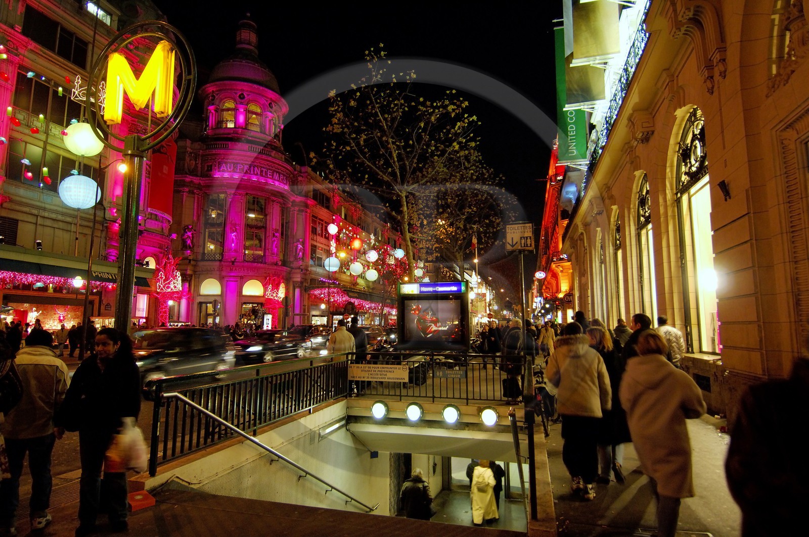 France, Paris, Printemps on Christmas time, department store on Haussmann boulevard