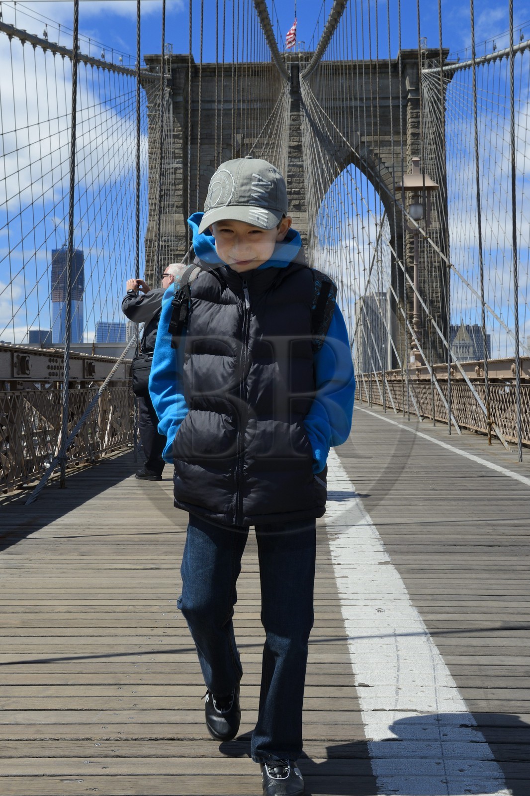 Etats-Unis, New York, Manhattan, le pont de Brooklyn