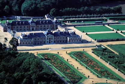 France, Eure (27), Neubourg, Chateau de Champ-de-Bataille, propriété du décorateur Jacques Garcia, (vue aérienne)