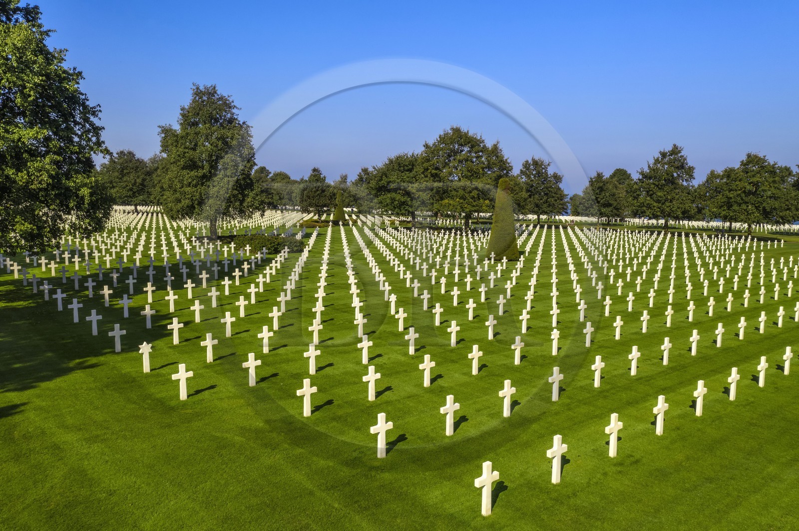 France, Calvados (14), Colleville-sur-Mer, plage du débarquement de Omaha Beach, cimetière américain de Colleville-sur-Mer