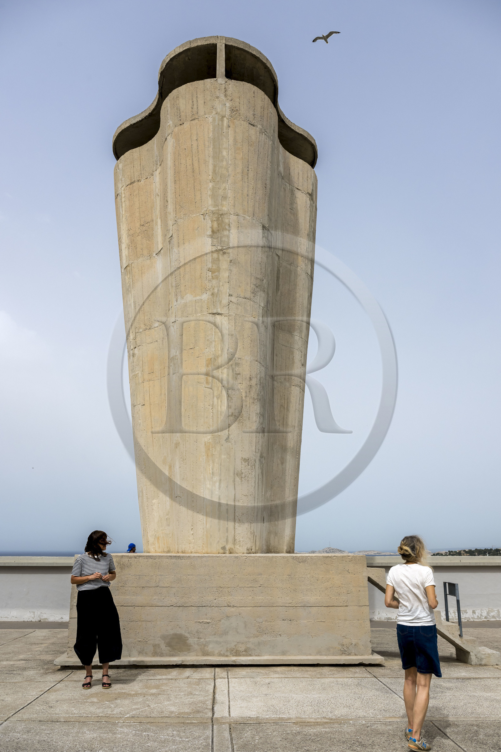 France, Bouches-du-Rhône (13), Marseille, oeuvre architecturale de Le Corbusier, classée Patrimoine Mondial de l'UNESCO, la Cité Radieuse par l'architecte Le Corbusier, toit-terrasse