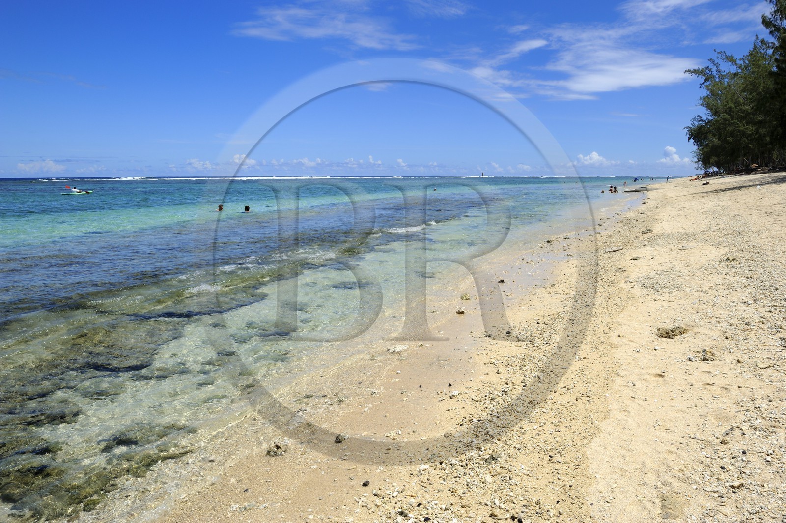 France, île de la Réunion, la Cote Ouest, plage du lagon de Saint-Gilles-Les-Bains à l'Ermitage-les-Bains