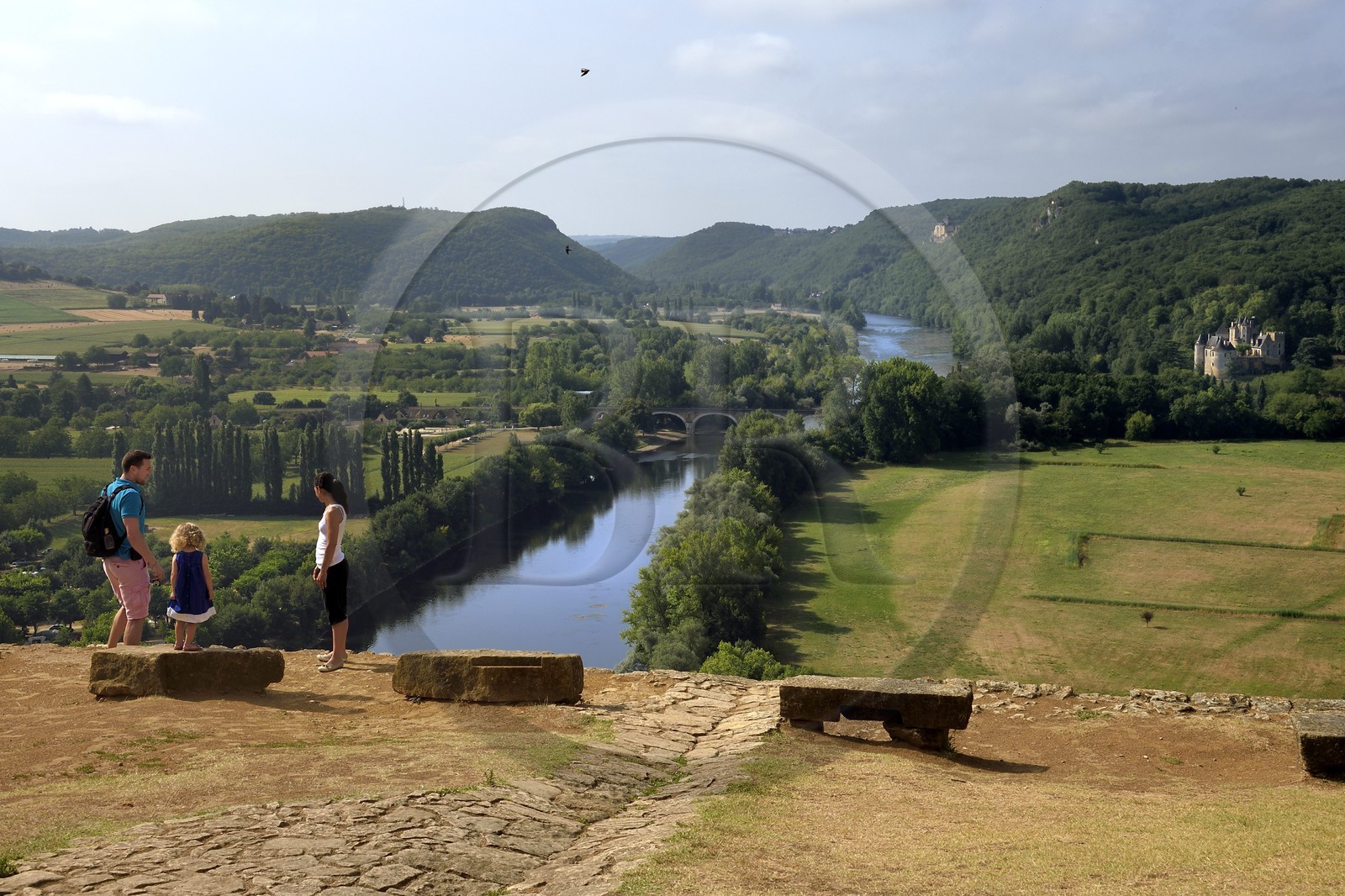 France, Dordogne, Perigord Noir, Dordogne Valley, Beynac et Cazenac, labelled Les Plus Beaux Villages de France (The Most Beautiful villages of France), medieval castle on a cliff above the Dordogne valley
