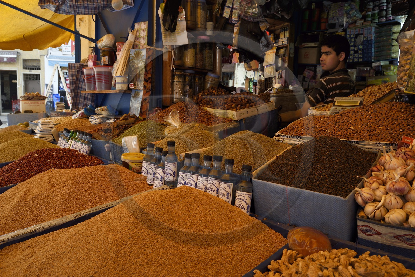 Maroc, Casablanca, ancienne Medina, marchand d'épices
