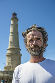 France, Gironde (33), le Verdon-sur-Mer, phare de Cordouan, classé Patrimoine Mondial de l'UNESCO, le gardien de phare Benoit Jenouvrier