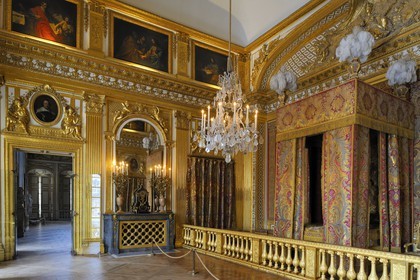 France, Yvelines (78), château de Versailles, classé Patrimoine Mondial de l'UNESCO, appartement du Roi, la chambre du Roi