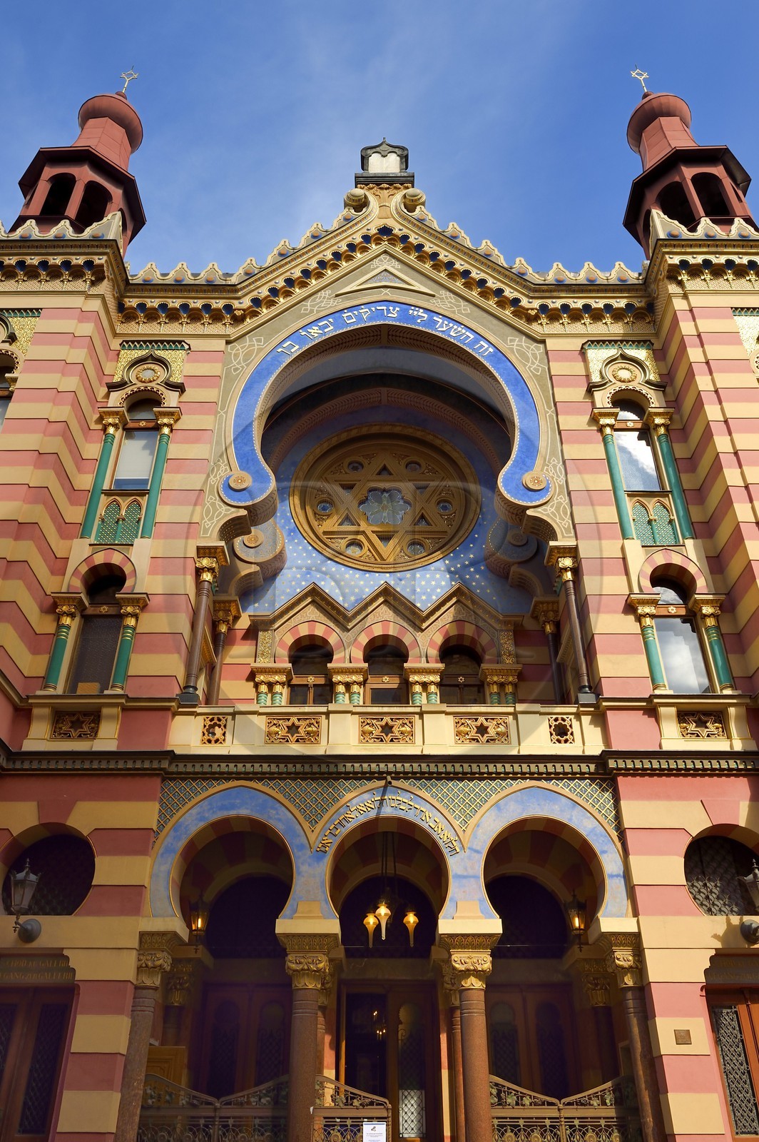 République Tchèque, Prague, Nove Mesto, synagogue jubilaire ou synagogue de Jérusalem de style mauresque