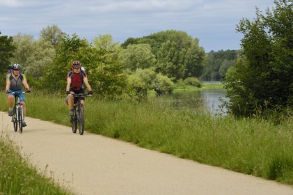 France, Indre et Loire (37), piste cyclable au bord du Cher entre Savonnières et Villandry