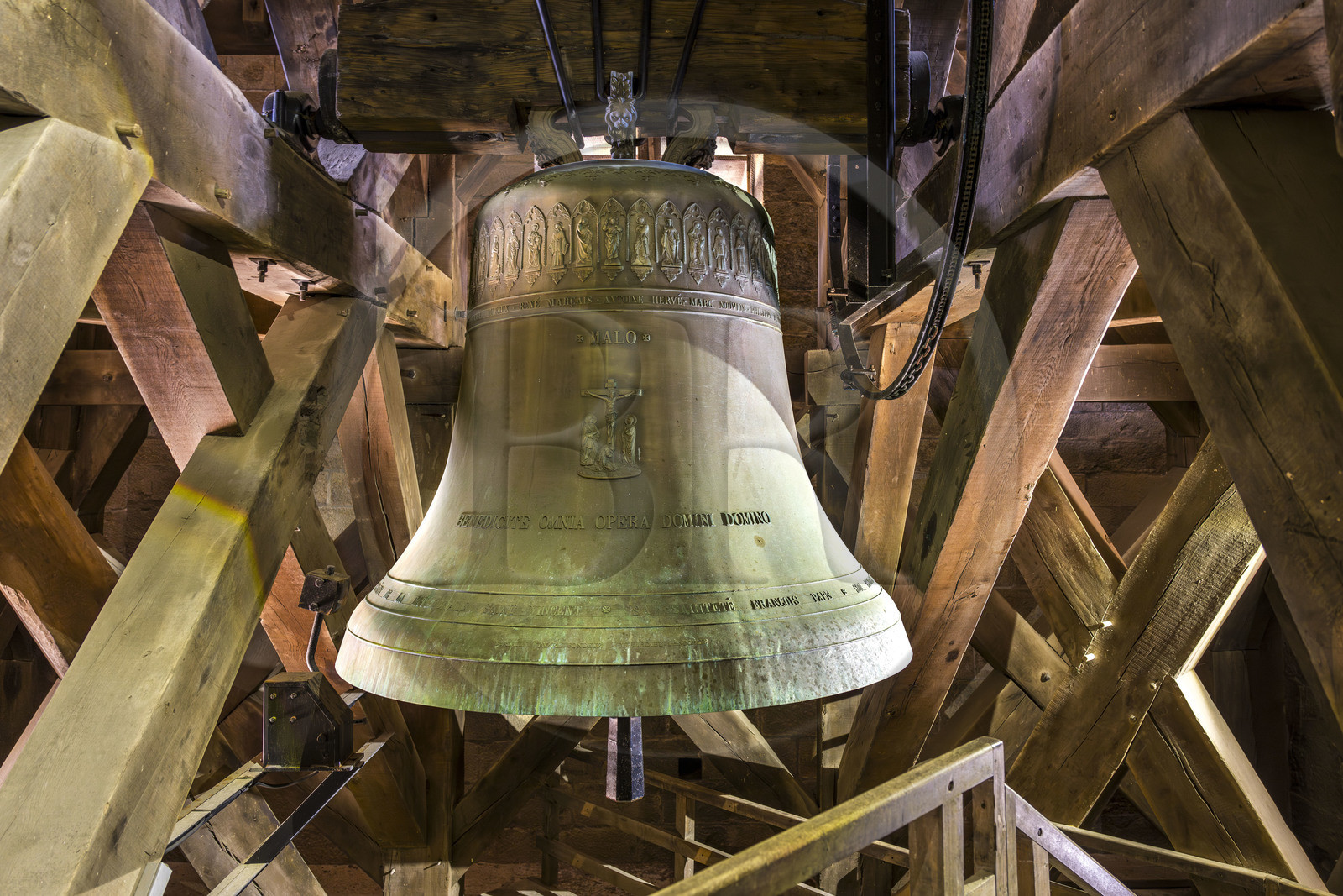 France, Ille-et-Vilaine (35), Côte d'Emeraude, Saint-Malo, Cathédrale Saint-Vincent de Saint-Malo, une des cinq cloches de volée, la cloche Malo
