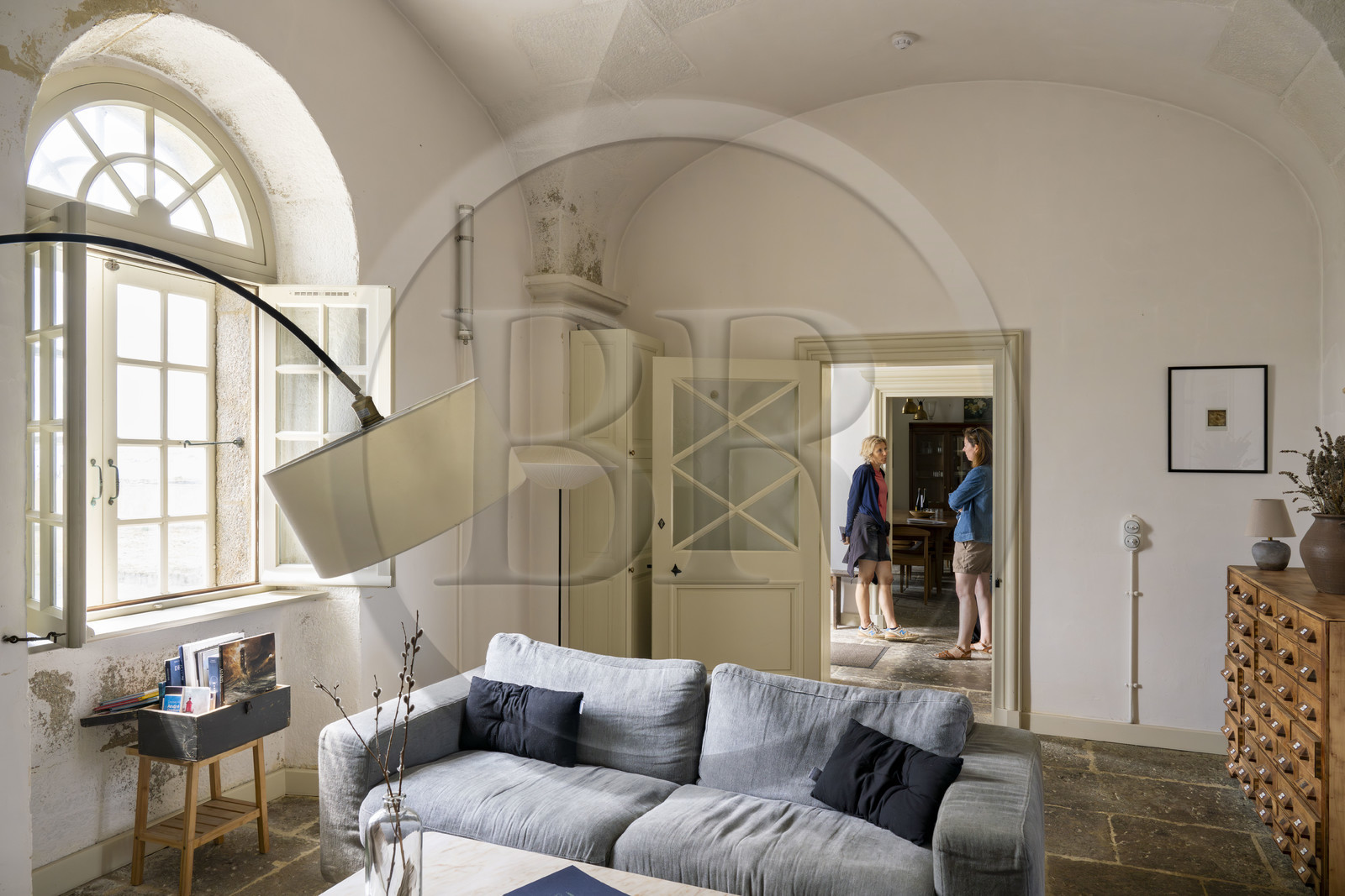 France, Finistère (29), Pays des Abers, Ile Vierge, le phare de l'Ile Vierge, l'ancien phare de 1845 transformé en écogite